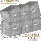 LUKYTOWER Cube Storage Organizer Shelf with Printed Bins + Labels, Cubby Storage Organizer with Bins, Large Capacity Shelves 