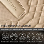 Coverado Front Seat Covers, 2 Pieces Universal Seat Cover for Cars, Breathable Nappa Leather Waterproof Car Seat Cover, Car S