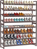 Large Shoe Rack 8 Tier Shoe Organizer, Heavy Duty Metal 4-Tier Stackable Shoe Storage Vertical Shoe Rack for Closet Front Doo