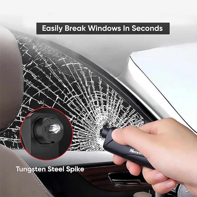 4-Pack Car Window Breaker Keychain Seatbelt Cutter, 3-in-1 Glass Breaker and Seat Belt Cutter, Car Emergency Escape Tool with