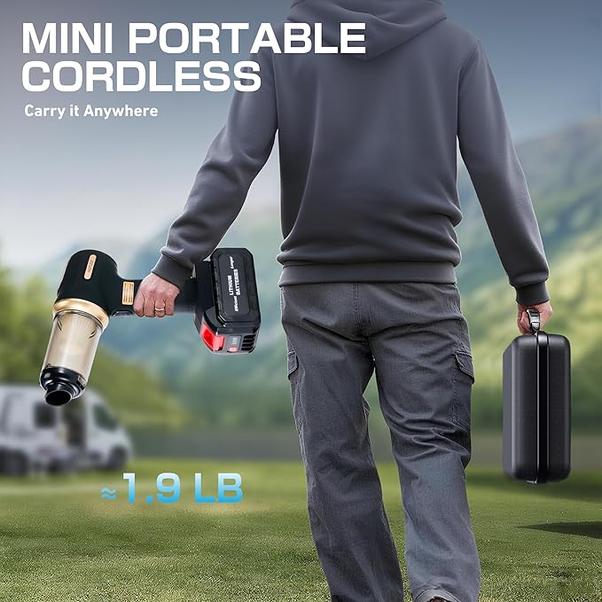 Portable Cordless Car Vacuum Cleaner, 17.5KPa/25KPa Powerful Handheld Rechargeable Mini Vacuum for Seats, Floor Mats, Pet Hai