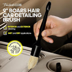 Fantasticlean 9PC Car Detailing Kit，Boars Hair Brush，Horse Hair Bristle，Suede-Coral Cloth，Car Dust Brush，Microfiber Towel & A