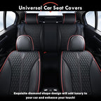 Coverado Car Seat Covers Full Set, Nappa Leather Seat Covers for Cars, Waterproof Front Seat Covers and Back Seat Covers, Car