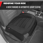 Motor Trend Seat Covers for Cars Trucks SUV, Faux Leather 2-Pack Black Padded with Storage Pockets, Premium Interior Car Seat