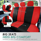 FH Group Car Seat Covers Full Set Cloth - Universal Fit, Automotive, Low Back Front, Airbag Compatible, Split Bench Rear Wash