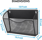 EASEPRES Magnetic 3 Single Pocket Mesh Hanging File Organizer, Vertical Wall Mounted Magazine File Holder, Mount Basket Mail 