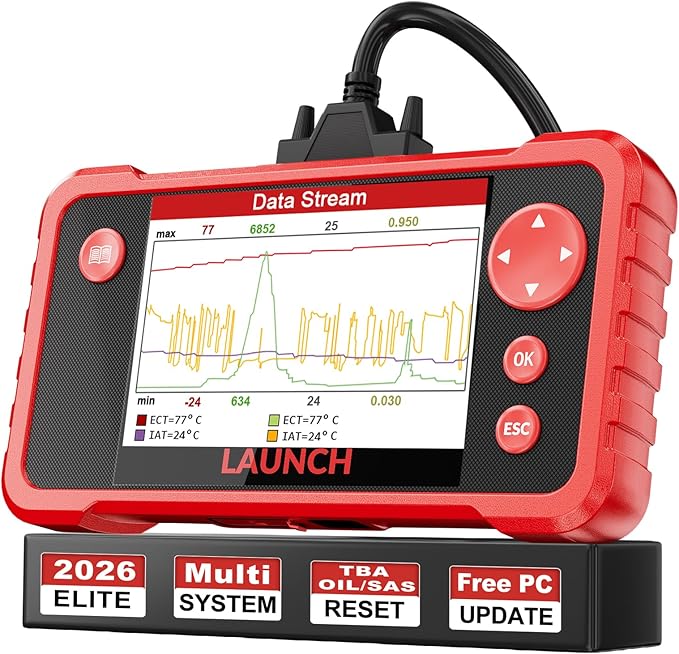 LAUNCH CRP123 V2.0 OBD2 Scanner-2026 New Model Engine/ABS/SRS/Transmission Diagnostic Scan Tool SRS Airbag Code Reader,3 Reset