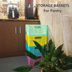 20L Folding Crate, 4Pack Plastic Storage Baskets Organizer for Home and Office,Collapsible Storage Crates for Home Office and
