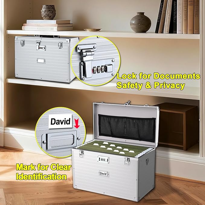 File Storage Cabinet File Organizer Document Organizer File Box in Office and Home with Combination Lock with 20 Legal Size H