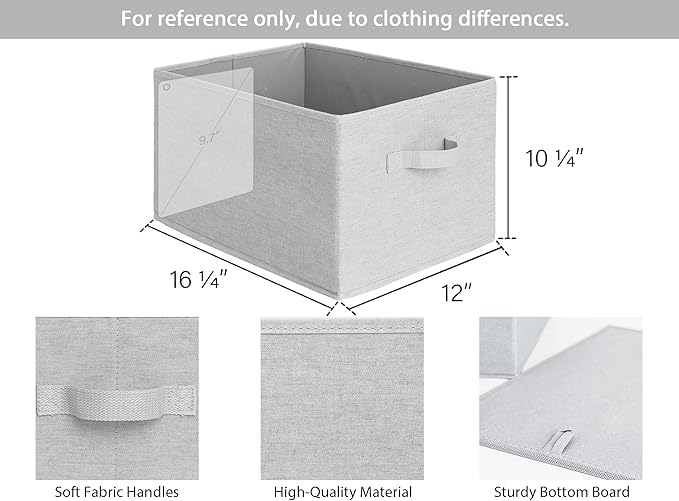 StorageWorks Fabric Storage Bins for Shelves, Closet Organization and Storage Baskets, Foldable Storage Bins Clothes Organize