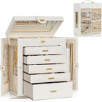 AKOZLIN Jewelry Box 6-Tier Organizer Functional 360° Rotating Jewelry Storage Case for Women Girls Ring Necklace Earring Brac