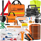Car Emergency Kit with Portable Air Compressor - Roadside Assistance Emergency Kit with Jumper Cables, First Aid Kit, Auto To