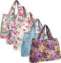 allydrew Large Foldable Tote Nylon Reusable Grocery Bags, 5 Pack