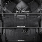 Floor Mats for 2016-2022 Honda Pilot 8 Passengers (No Elite Models), Cargo Mat with Backrest Mat All Weather Protection TPE Car Liner for Honda Pilot Door Sill Guards Accessories