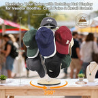 Keebofly Rotating Free Standing Hat Rack & Organizer Stand, 3-Tier Merchandise Display & Tabletop Baseball Cap Organizer Hold