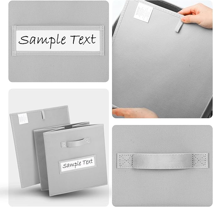 artsdi 13x13 storage cube bins (Set of 10) Foldable Fabric storage cubes with 10 Labels Window Cards & a Pen,13 inch cube sto