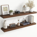 48 Inch Floating Shelves for Wall, 8 Inch Deep Floating Shelf for Storage & Display, Rustic Wall Mounted Shelf with Invisible
