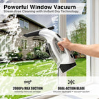 Window Vacuum Squeegee Cordless, Electric Window Cleaner Tool with Water Collection Tank, Window Cleaning Kit Shower Squeegee