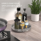 Gray Marble Lazy Susan Turntable for Table Top – 10” Round Marble Tray Organizer for Dining Table, Kitchen Countertop & Bar, 