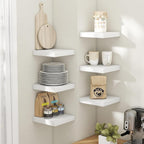8 Inch Square Floating Shelves for Wall 3 Pack, 8"D Wood Grain Bathroom Shelves with Invisible Brackets, Easy Install Enginee
