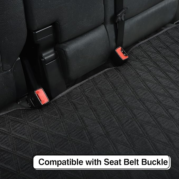 Leader Accessories Universal Black Faux Linen Rear Car Seat Cover Size S - Bench Seats Protector for Most Vehicles Cars Truck
