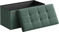 SONGMICS Mazie Collection - 30 Inches Folding Storage Ottoman Bench, Ottoman Foot Rest, End of Bed Bench, Storage Chest, Load