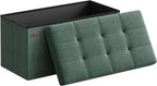 SONGMICS Mazie Collection - 30 Inches Folding Storage Ottoman Bench, Ottoman Foot Rest, End of Bed Bench, Storage Chest, Load
