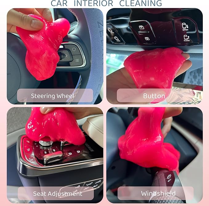 4-Pack Car Cleaning Gels Car Interior Cleaner Putty Slime Auto Detailing Tools Universal Dust Removal Cleaning Kit for Car Ac