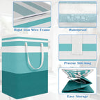 BlissTotes 3-Pack Laundry Basket, Freestanding＆Waterproof Laundry Hamper, Collapsible Tall Clothes Hamper with Easy Carry Han