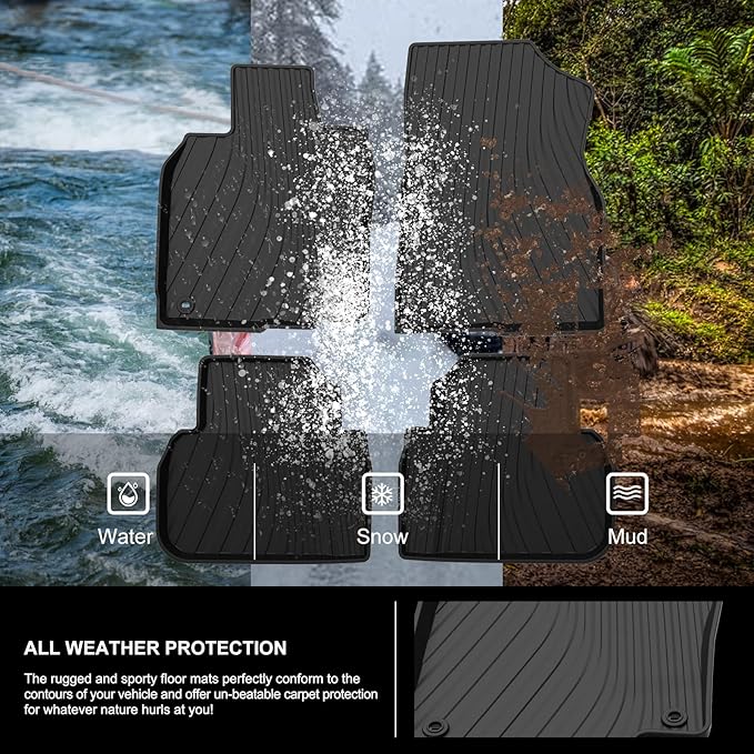 KIWI MASTER Floor Mats for 2022-2026 Honda Civic/Acura Integra, OEM Replacement 08P17-T20-110, Custom Fit All Weather Car Mats, Heavy Duty TPE Floor Liners, Front & Rear 2 Row, Black