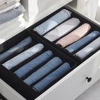 GRANNY SAYS 5-Grid Drawer Organizer: Storage Bins for T-Shirts, Pants, Sweaters & Scarves - Black Clothes Storage & Divider S