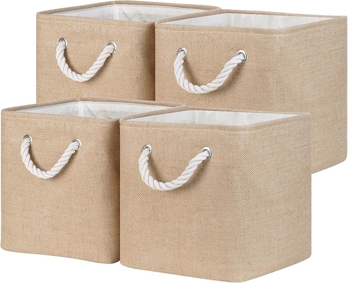Temary Cube Storage Bins 11 Inch Fabric Storage Baskets 4 Pack Collapsible Storage Cubes Baskets for Gift Empty, Cube Organiz