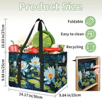 Reusable Grocery Bags Heavy Duty Shopping Bags Foldable Large Tote Bags with Long Handles & Hard Bottom