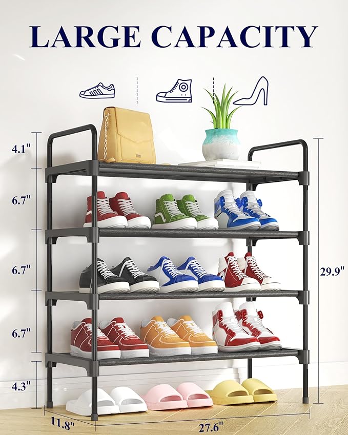 Kitsure Shoe Rack for Closet, Sturdy and Long-Lasting Shoe Shelf, Shoe Rack for Entryway, Personalized DIY Shoe Organizer, Sh
