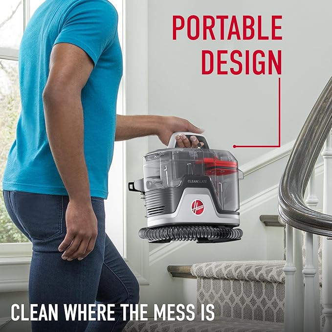 Hoover CleanSlate Plus Portable Carpet + Upholstery Spot Cleaner Machine, Powerful Suction with Versatile Tools, Pet Stain Re