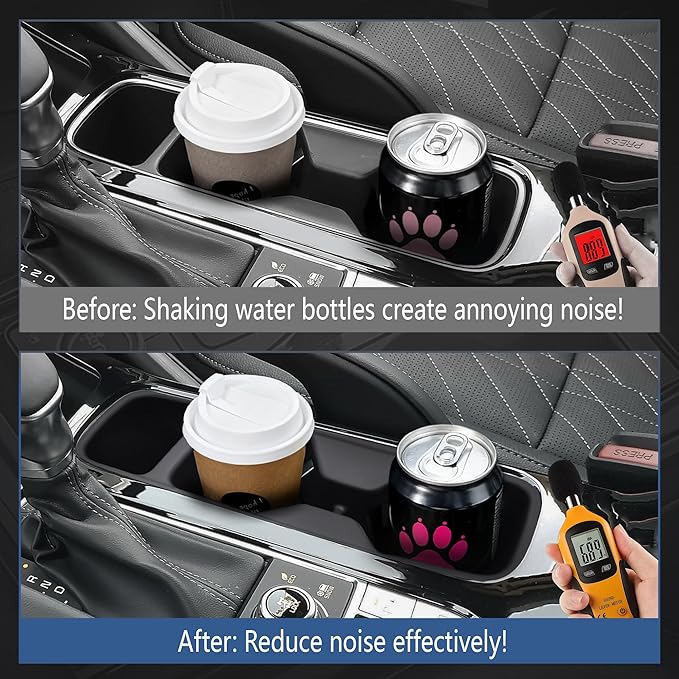 Cup Holder Inserts for 2020-2025 Kia Telluride Accessories, Non-Slip TPE Center Console Cup Holder Protector Organizer for Telluride Interior Accessories