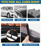 15 Cubic Feet Roof Rack, Rooftop Cargo Carrier, Soft-Shell Carriers with Anti-Slip Mat for All Cars with/Without Rack