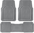 CAR PASS Heavy Duty Rubber Floor Mats for Car, Waterproof Liner Deep Dish Car Mats Full Sets, Universal Trim to Fit for SUV Truck Sedans Vans, All Weather Automotive Floor Mats 3pcs, Solid Gray