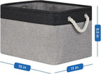 Temary Fabric Storage Baskets 4Pack Storage Bins Decorative Basket for Gift, Clothes Bin with Rope Handle, Rectangle Baskets 