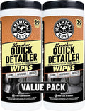 Chemical Guys Leather Quick Detailer Wipes in Canister (30 ct) (2 Pack) – Easy-Clean Conditioning Wipes for Leather Seats, In