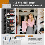 10 - Pocket Over - the - Door Hanging Shoe Organizers & Rack, Made of Sturdy 600D Oxford + Non - Woven Fabric, Space - Saving