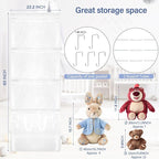 Woodoulogy Hanging Stuffed Animal Storage, Over Door Large Plush Toy Organizer with Metal Hook, Baby Accessory Holder Idea fo