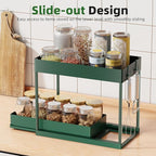 Simple Trending Under Sink Organizer 2 Pack, Sink Pull-Out Sliding Storage Cabinet, 2-Tier Under Shelf Organizer for Kitchen 