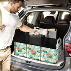 Flower Car Trunk Organizer Storage Box Collapsible Non-Slip Automotive Organizer Vehicle Organization