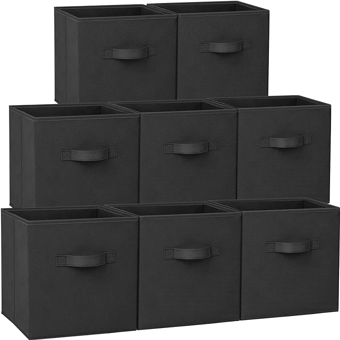 Criusia Large Storage Cubes - 13 Inch Heavy Duty Fabric Storage Bins for Shelves Closet, Cube Organizer - 8 Pack Collapsible 