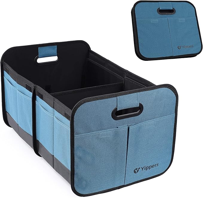 Long Pond Car Trunk Organizer, Storage for SUVs or Sedans, Foldable Cargo Containers with 9 Pockets and Reinforced Handles,