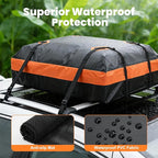 DUMOS Car Rooftop Cargo Carrier 15 Cubic Feet, Car Roof Waterproof PVC Bag, with Anti-Slip Mat,Combination Luggage Lock, Reinforced Straps & Door Hooks,Fit Vehicles with/Without Roof Racks