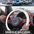SuperKaKa Steering Wheel Cover, Auto Cute PU Diamond Bling Breathable Soft Comfort Leather Car Interior Accessories Sparkly F