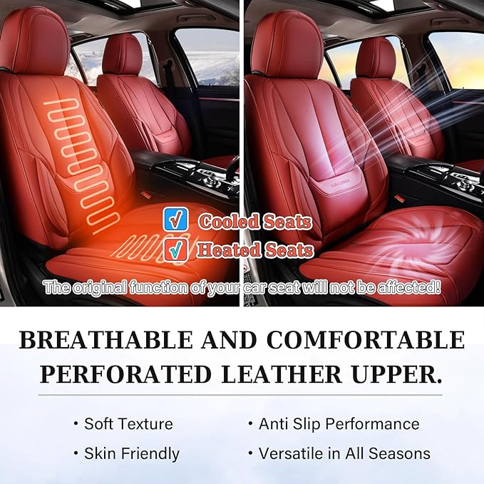 Coverado Seat Covers, Car Seat Covers Front Seats, Car Seat Cover, Car Seat Protector Waterproof, Car Seat Cushion Nappa Leat