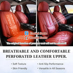 Coverado Car Seat Covers Full Set, Seat Covers for Cars, Red Car Seat Covers Front Seats and Back Car Seat Protector Waterpro